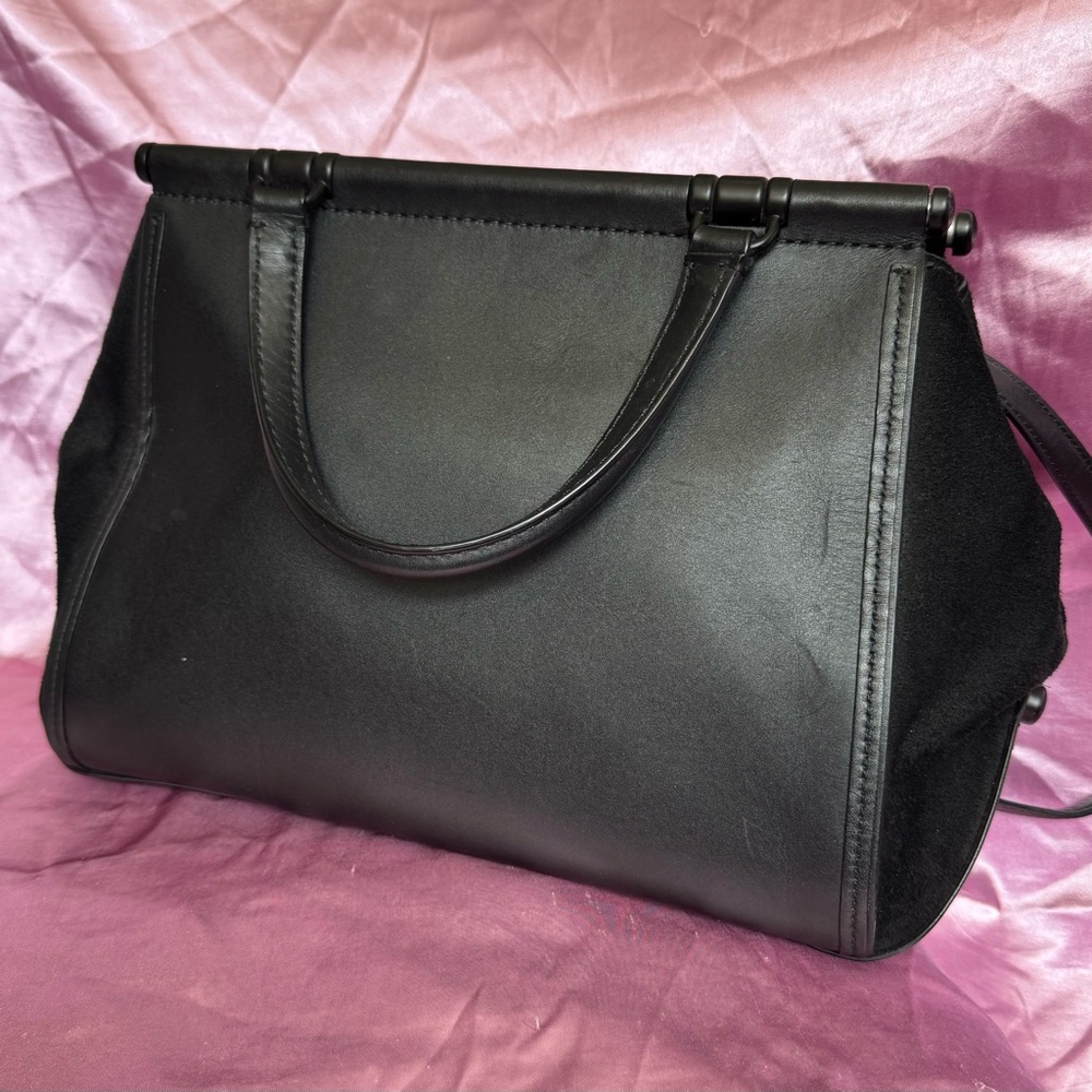 Coach Mixed Leather Drifter Tote Bag Black (38389) - Picture 2 of 16